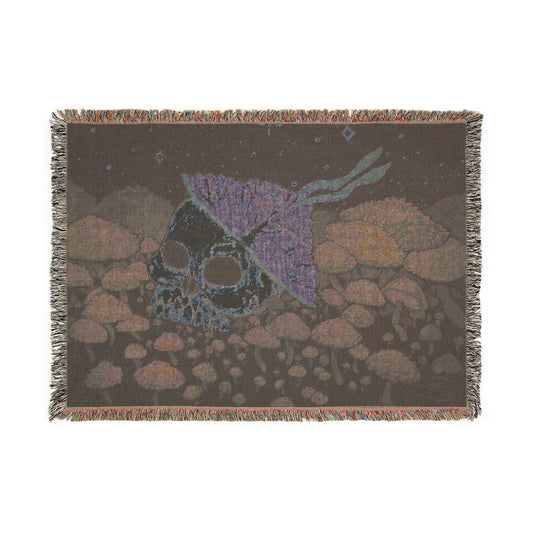 “Tread Carefully” Woven Blanket — Gothic Throw