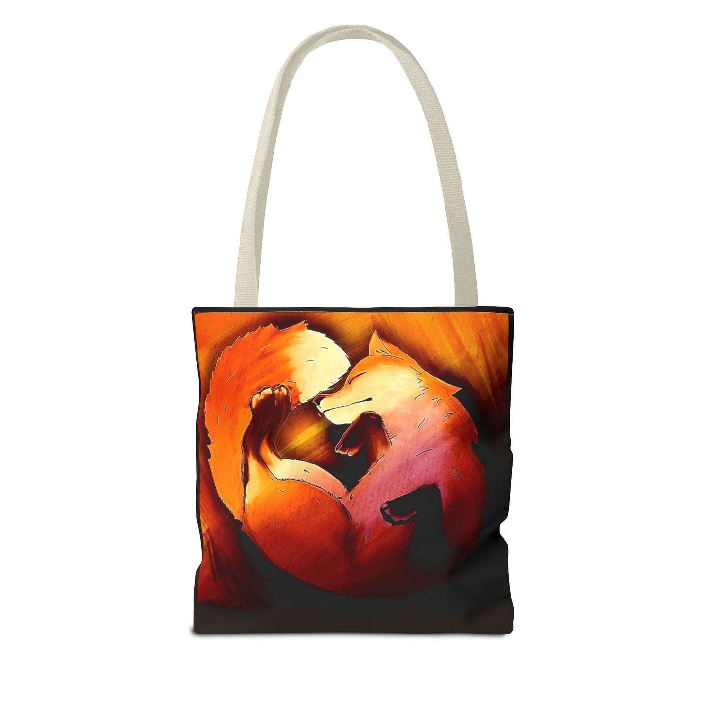 Fox Heart Tote Bag – Floral Foxes All-Over Print Tote