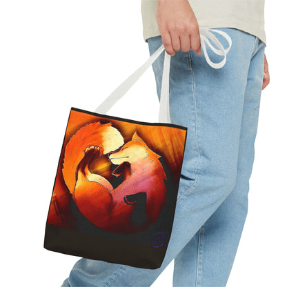 Fox Heart Tote Bag – Floral Foxes All-Over Print Tote