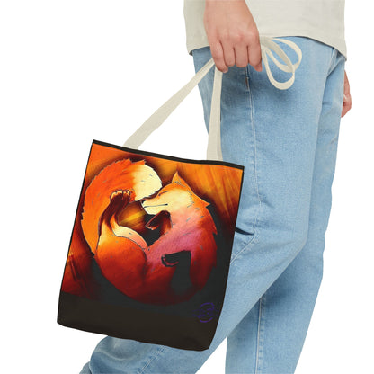 Fox Heart Tote Bag – Floral Foxes All-Over Print Tote