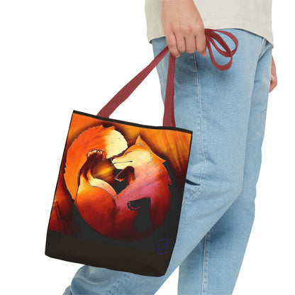 Fox Heart Tote Bag – Floral Foxes All-Over Print Tote