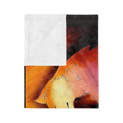 Cozy Fox Blanket — Velveteen Microfiber Throw