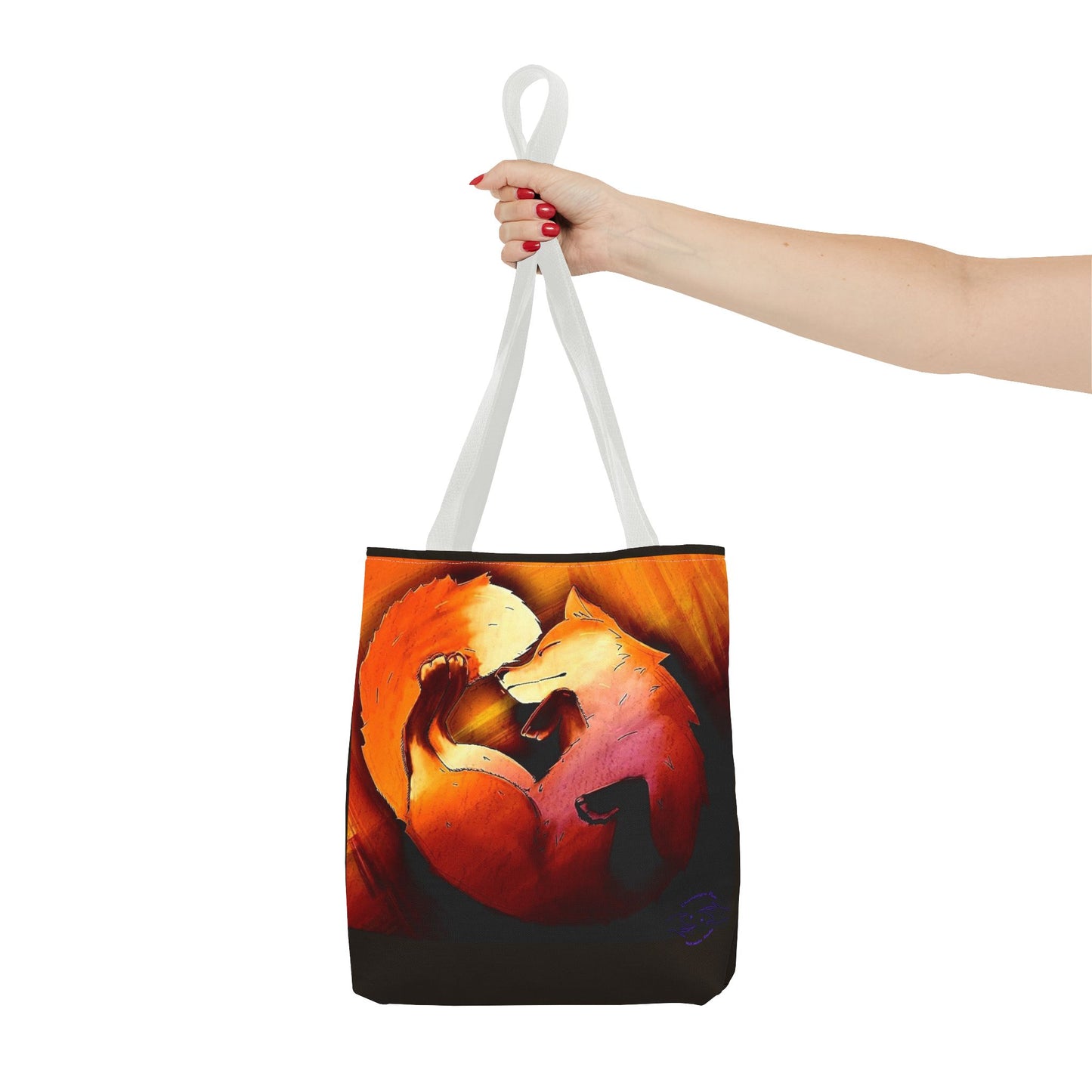 Fox Heart Tote Bag – Floral Foxes All-Over Print Tote