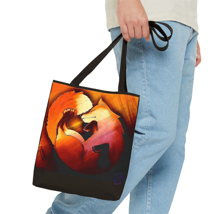 Fox Heart Tote Bag – Floral Foxes All-Over Print Tote