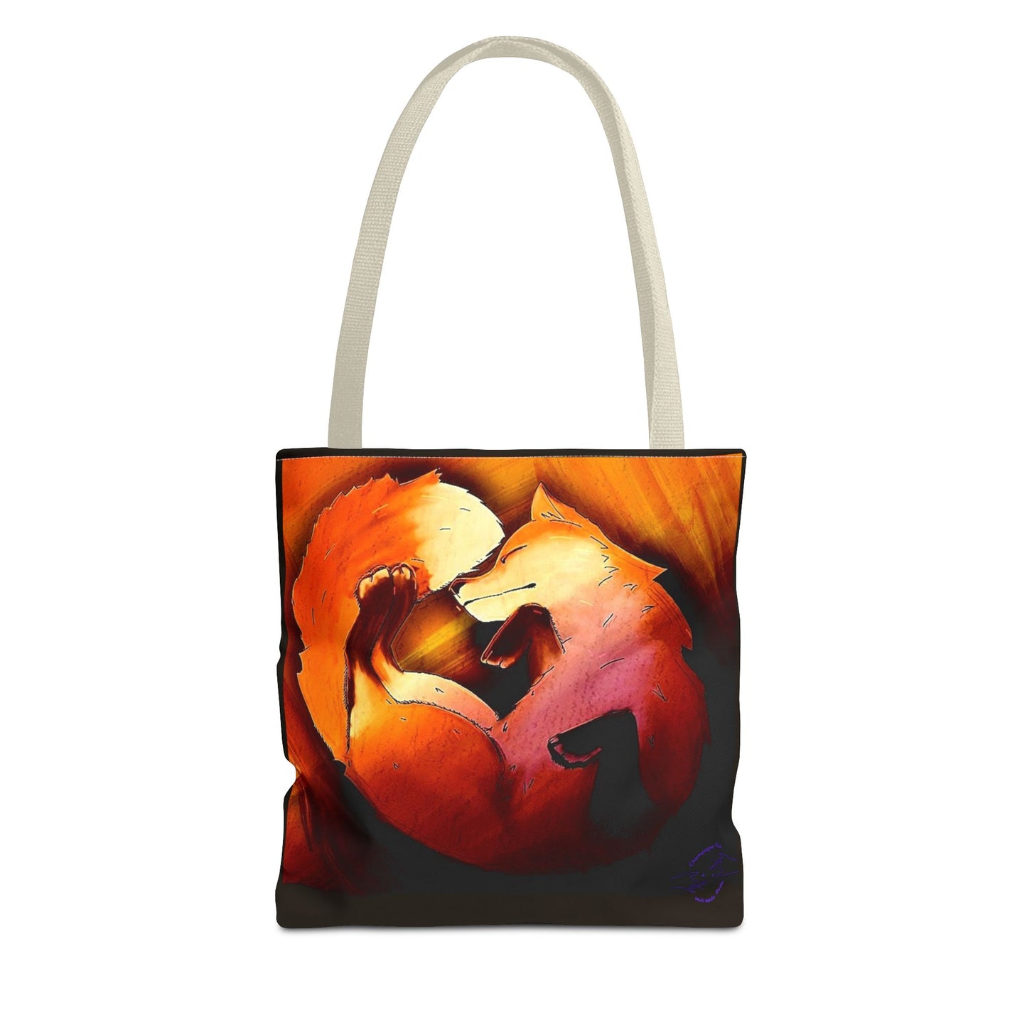 Fox Heart Tote Bag – Floral Foxes All-Over Print Tote