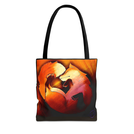 Fox Heart Tote Bag – Floral Foxes All-Over Print Tote