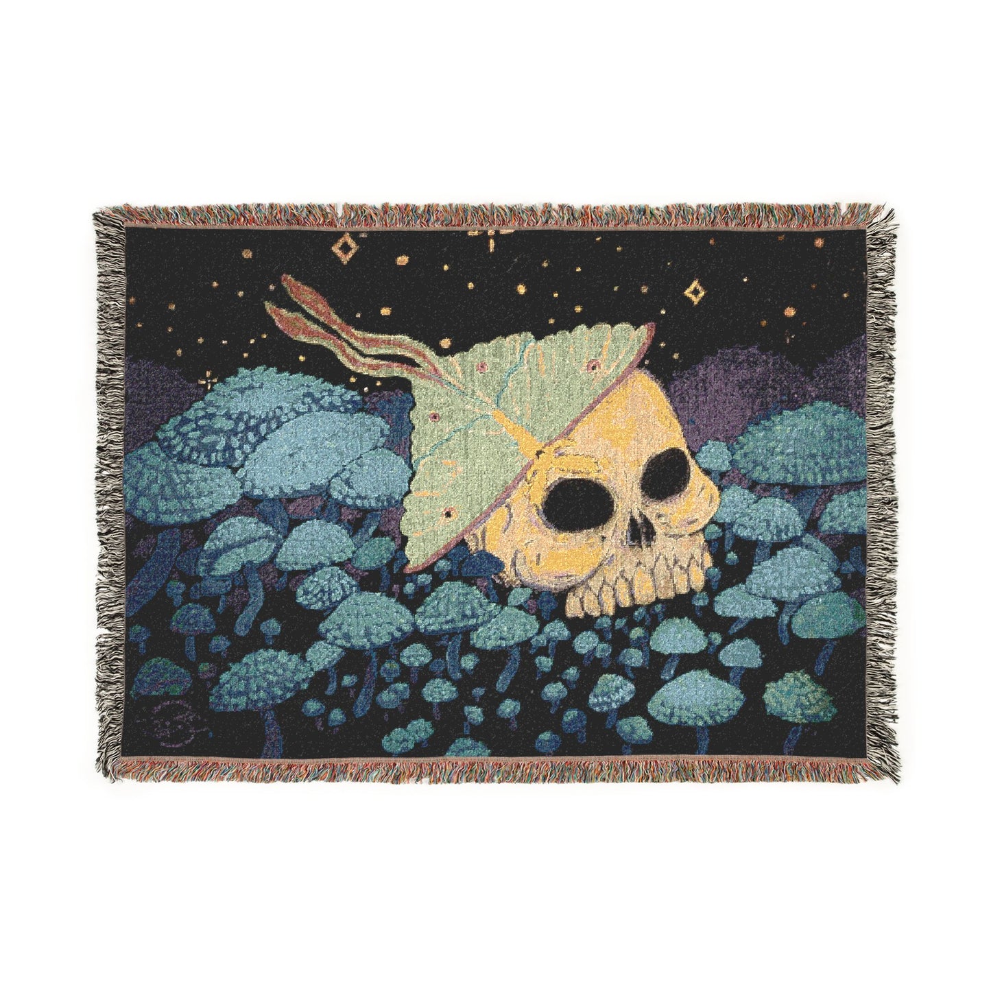 “Tread Carefully” Woven Blanket — Gothic Throw